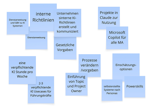 Post-Its mit Ansätzen, um Orientierung zu geben